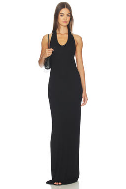 Enza Costa - Silk Rib U-neck Halter Fluid Maxi Dress