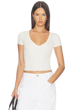Eterne - Short Sleeve V-Neck Baby Tee (Cream)