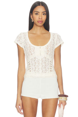 Free People - Claro Short Sleeve Lace Tee