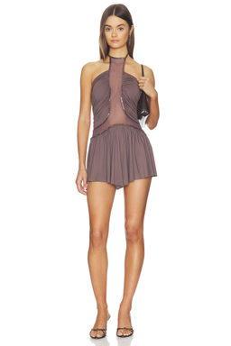 Jaded London - Mesh Insert Sequin Trim Mini Dress