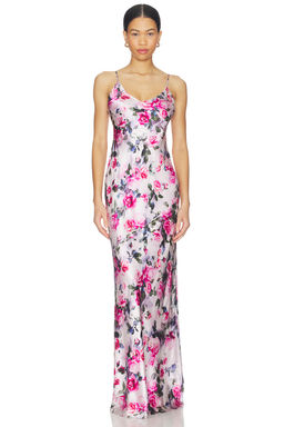 L'AGENCE - Serita Maxi V Neck Bias Dress