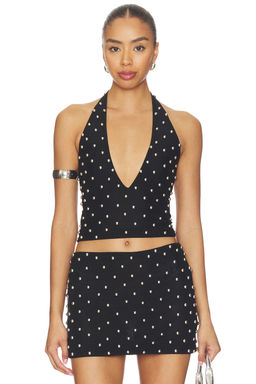 Leslie Amon - Cabochon Halter Top