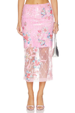 La Fuori - Inked Lily Embroidered Skirt