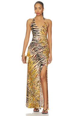 Luli Fama - Tigressa Ring Halter Long Dress