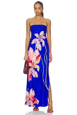 Milly - Vera Satin Floral Maxi Dress