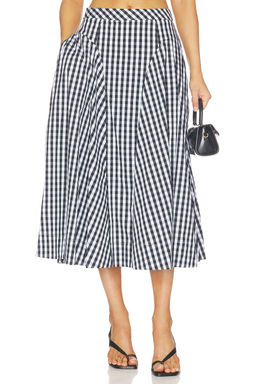 Milly - Robin Gingham Midi Skirt