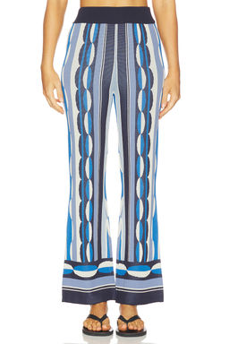 MISA Los Angeles - Marla Pant in BlueGeo Stripe Knit