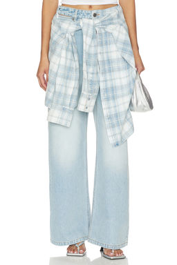 MARRKNULL - Lace-Up Denim Jean