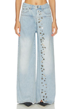 MARRKNULL - Asymmetrical Metal-Button Jean