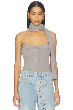 MARRKNULL - Halter Neck Knit Bandeau Top