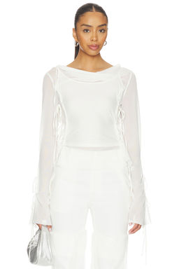 MARRKNULL - Patchwork Chiffon Top
