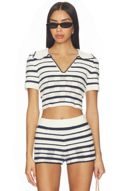 My Beachy Side - Vera Hand-crocheted Polo Top