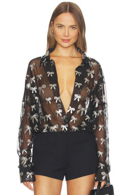 Norma Kamali - Super Oversized Boyfriend Nk Shirt Bodysuit