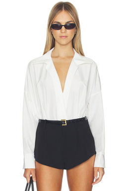 Norma Kamali - Super Oversized Boyfriend Shirt Bodysuit