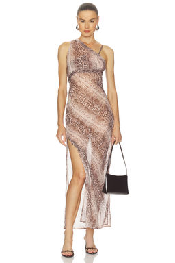 One Teaspoon - Negroni Sheer Chiffon One Shoulder Maxi Dress
