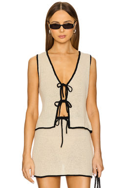 onia - Linen Knit Tie Front Tank