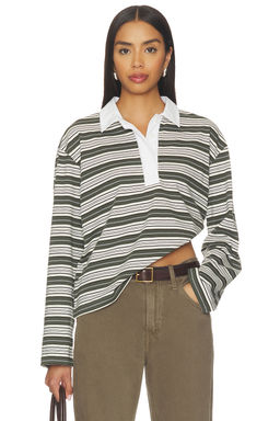 Rag & Bone - Kelly Stripe Polo Long Sleeve