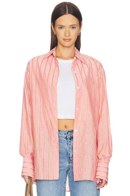 RENGGLI - Stripe Boxy Long Sleeve Button Up