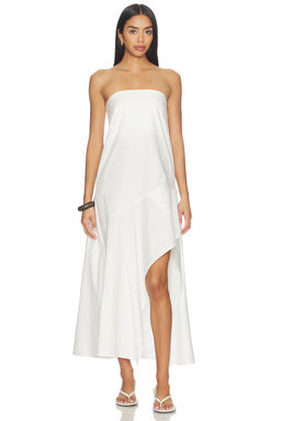 St. Agni - Oxford Strapless Asymmetrical Dress