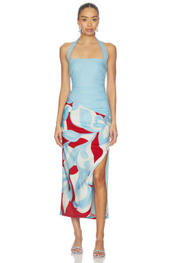 SEVEN WONDERS - Evie Halter Ruched Midi Dress