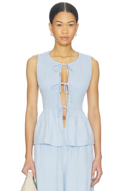 SEVEN WONDERS - Fleur Shirred Tie in Front Top