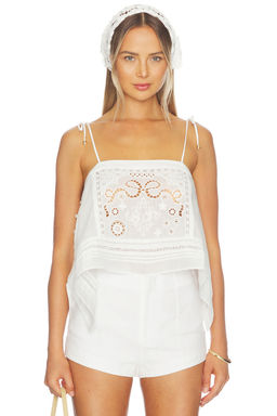 self-portrait - White Embroidered Top