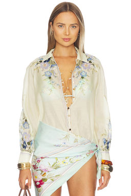 self-portrait - Yellow Floral Organza Blouse