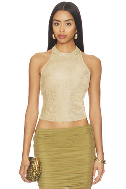Ser.O.Ya - Minnie Metallic Knit Halter Top