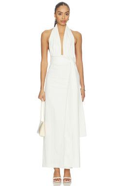 Shona Joy - Campbell Halter Plunged Maxi Dress