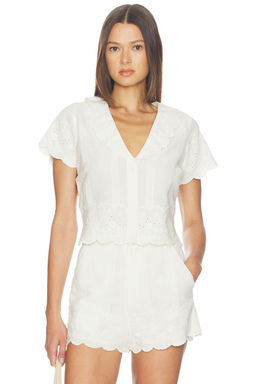 Show Me Your Mumu - Lyla Top in White Eyelet Embroidery
