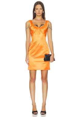 Shushu/Tong - Pleated Diamond Neckline Dress
