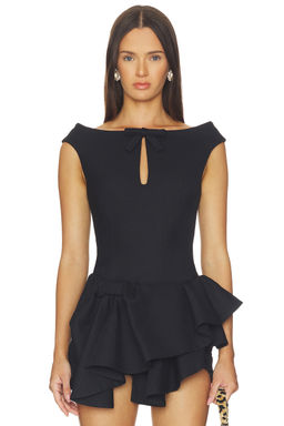 Shushu/Tong - Keyhole Cold-shoulder Crop Top
