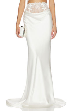 SAU LEE - Lila Satin Skirt