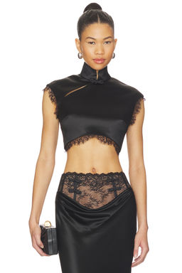SAU LEE - Lila Satin Top