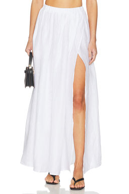 Susana Monaco - Solid Linen Wrap Elastic Skirt