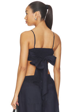 Susana Monaco - Solid Linen Tie Back Top