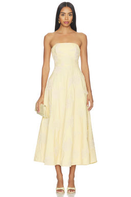 ROTATE - Flower Strapless Dress