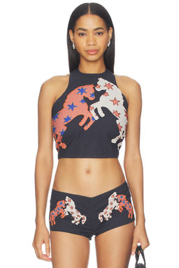 Understated Leather - x REVOLVE Beaded Horse Top