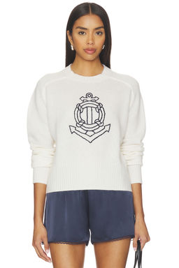 White + Warren - Featherweight Cashmere Nautical Embroidered Sweater