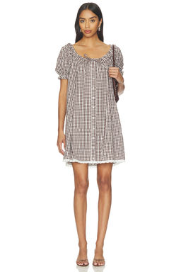 Weworewhat - Puff Sleeve Button Up Mini Dress