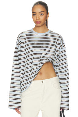 Weworewhat - Boxy Oversized Crew Neck Long Sleeve T-Shirt