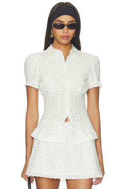 WeWoreWhat - Cinched Button Up Top