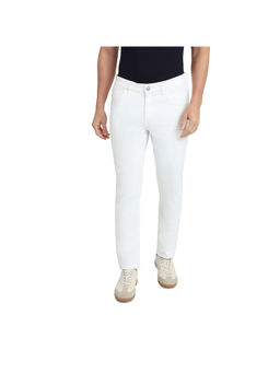ColorPlus - Mid Rise Slim Fit White Cotton Blend Jeans