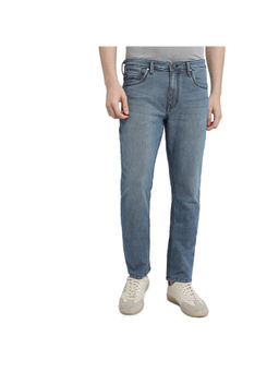 Raymond - Slim Fit Dark Blue Cotton Blend Jeans