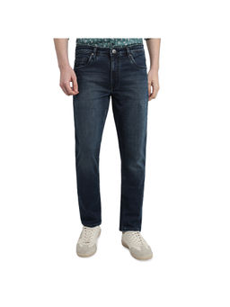 Raymond - Slim Fit Dark Blue Cotton Blend Jeans
