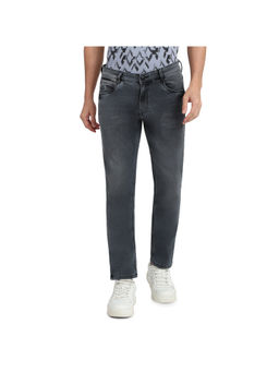 Parx - Slim Tapered Fit Black Cotton Blend Jeans