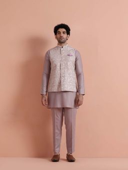 KISAH - Men Mauve Ethnic Nehru Jacket