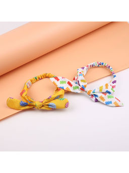 Choko - Girls Headband with Candy Print & Bunny Knot - Kids Accessories - Multicolour (Pack of 2)