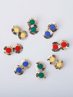 Choko - Floral Sequin Hair Clip Set with Sequins for Girls (Pack of 8)