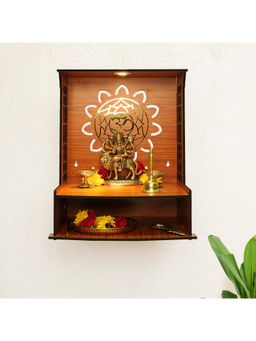 Ekhasa - Wooden Pooja Mandir for Home Wall Mounted with Led Spotlight